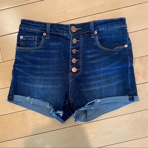 STS Blue High Rise Button-Fly denim shorts